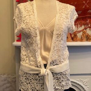 Vintage Lace Short Sleeve Cardigan